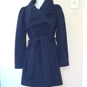 Elegant Navy Women's Coat Korean Xs Xxs